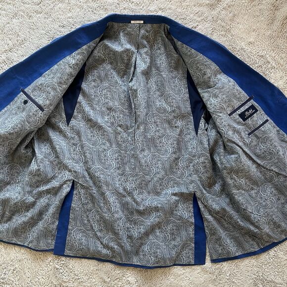 Ralph Ralph Lauren Men’s 100% Linen Blazer Jacket Blue Size 50R Paisley Lining - Picture 3 of 7